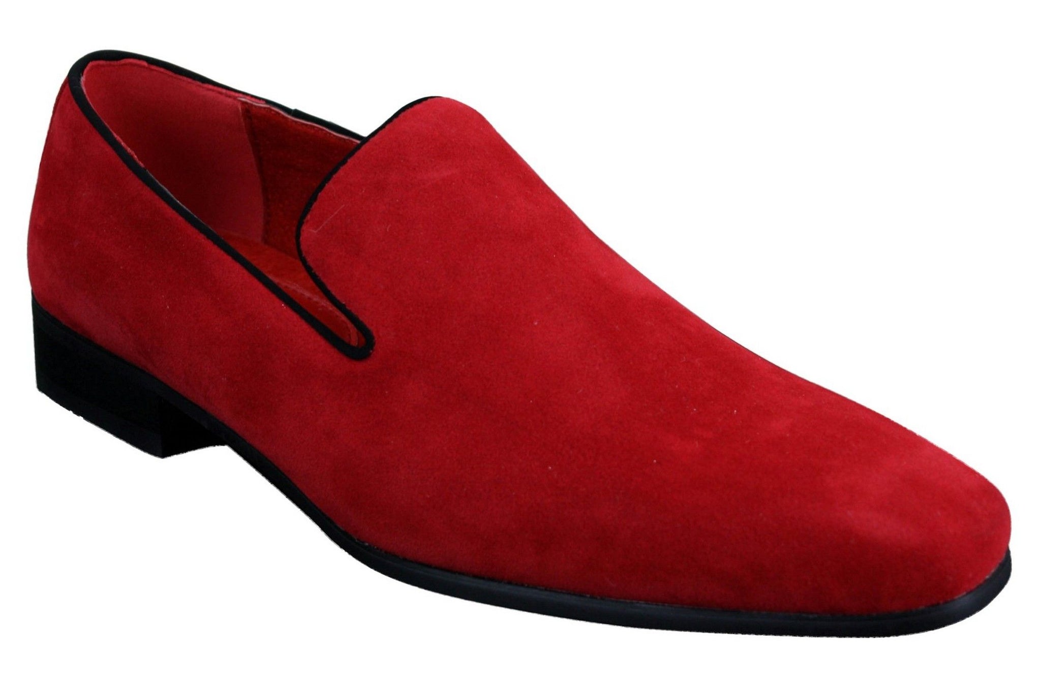 Herr Slip On Mocka Loafers Läder Smart Casual Röd Blå Svart