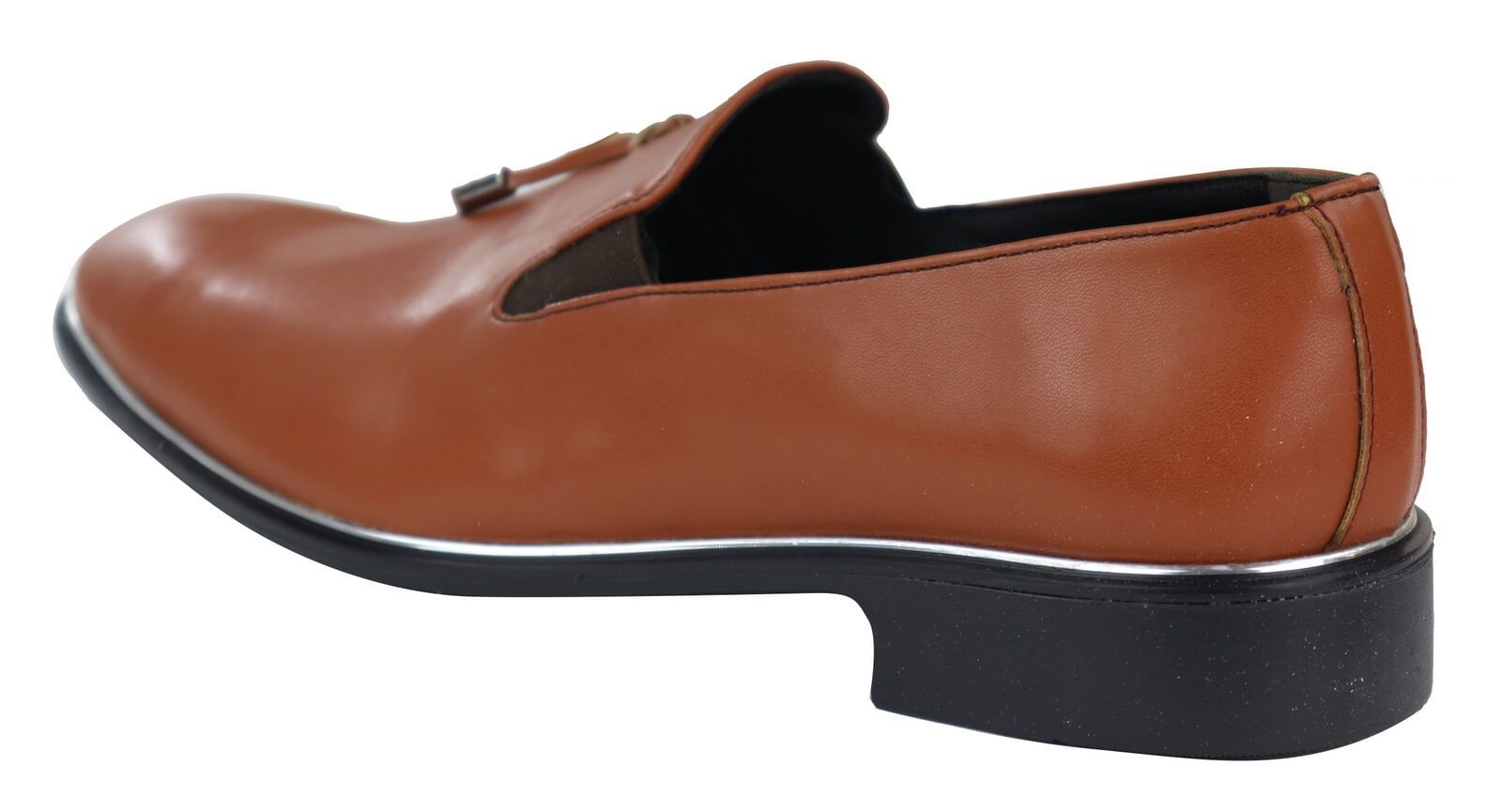 Herrslip-on tofsskor med metalldetaljer