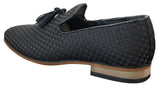 Herr Slip On Tassle Bilskor Smart Casual Retro Marinblå Svart Läderfodrad