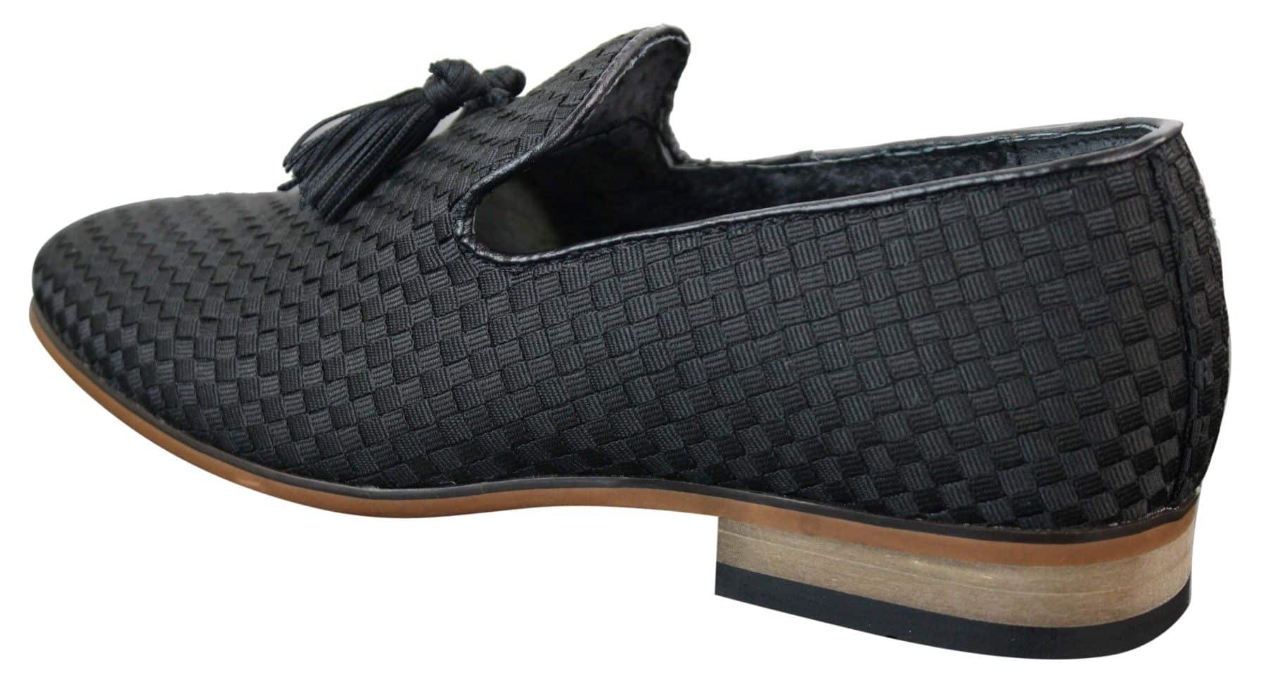 Herr Slip On Tassle Bilskor Smart Casual Retro Marinblå Svart Läderfodrad