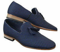 Herr Slip On Tassle Bilskor Smart Casual Retro Marinblå Svart Läderfodrad