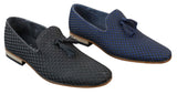 Herr Slip On Tassle Bilskor Smart Casual Retro Marinblå Svart Läderfodrad