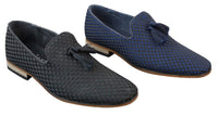 Herr Slip On Tassle Bilskor Smart Casual Retro Marinblå Svart Läderfodrad