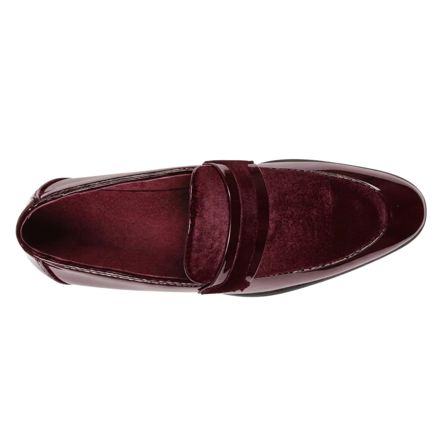Herrslip-on loafers med veganskt läder och sammetsdetaljer i lack