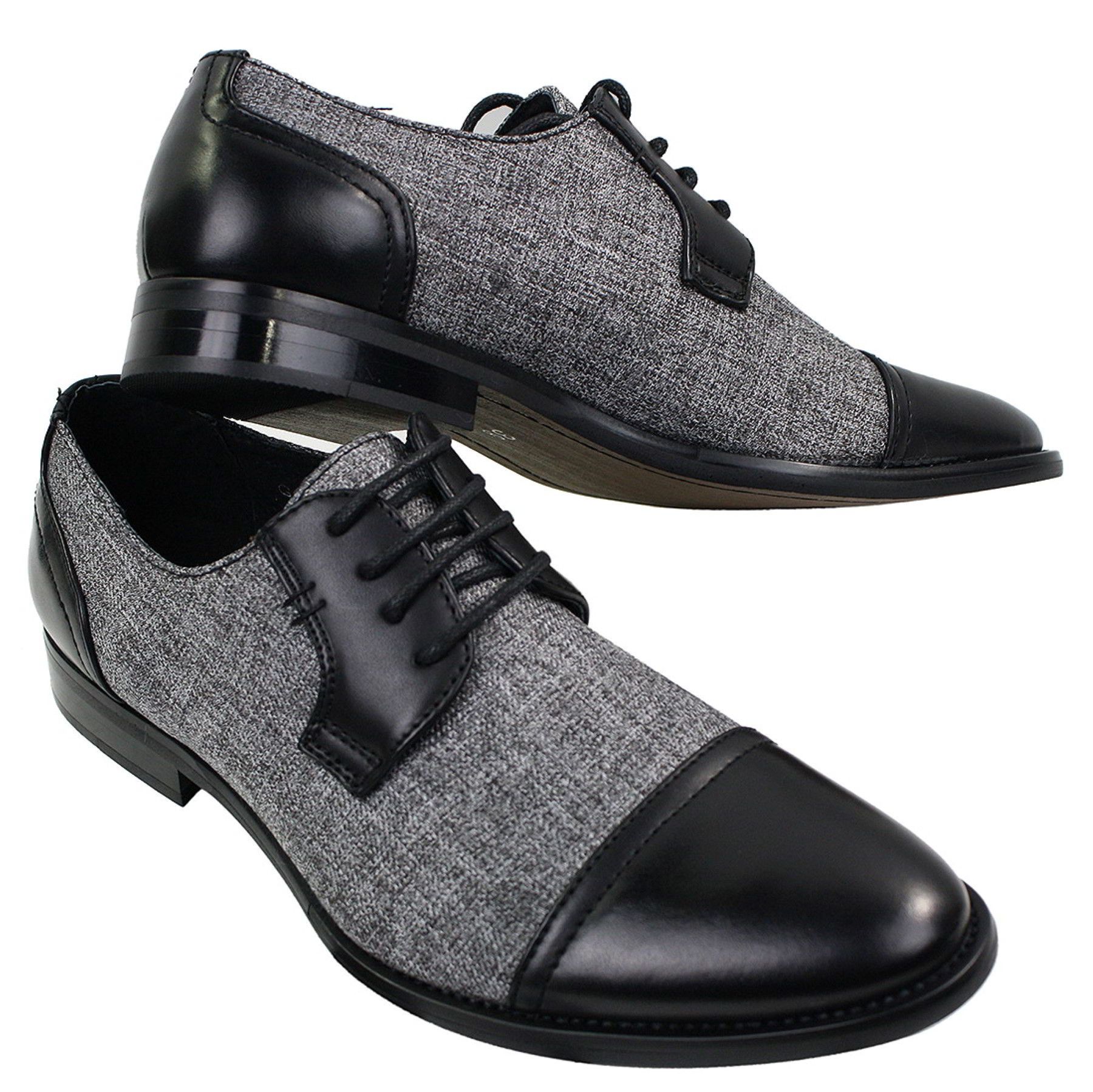 Herrskor i tweed och läder med snörning, eleganta och casual stilar, vintage retro