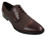 Herrskor i tweed och läder med snörning, eleganta och casual stilar, vintage retro