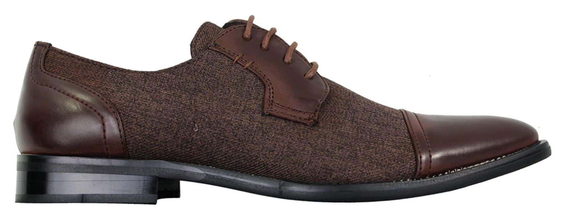 Herrskor i tweed och läder med snörning, eleganta och casual stilar, vintage retro