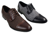 Herrskor i tweed och läder med snörning, eleganta och casual stilar, vintage retro