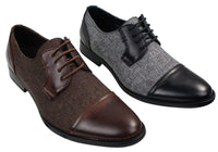 Herrskor i tweed och läder med snörning, eleganta och casual stilar, vintage retro