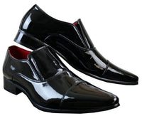 Eleganta formella slip-on-skor i vita lakan, glansiga läderfodrade italienska skor