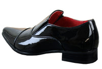 Eleganta formella slip-on-skor i vita lakan, glansiga läderfodrade italienska skor