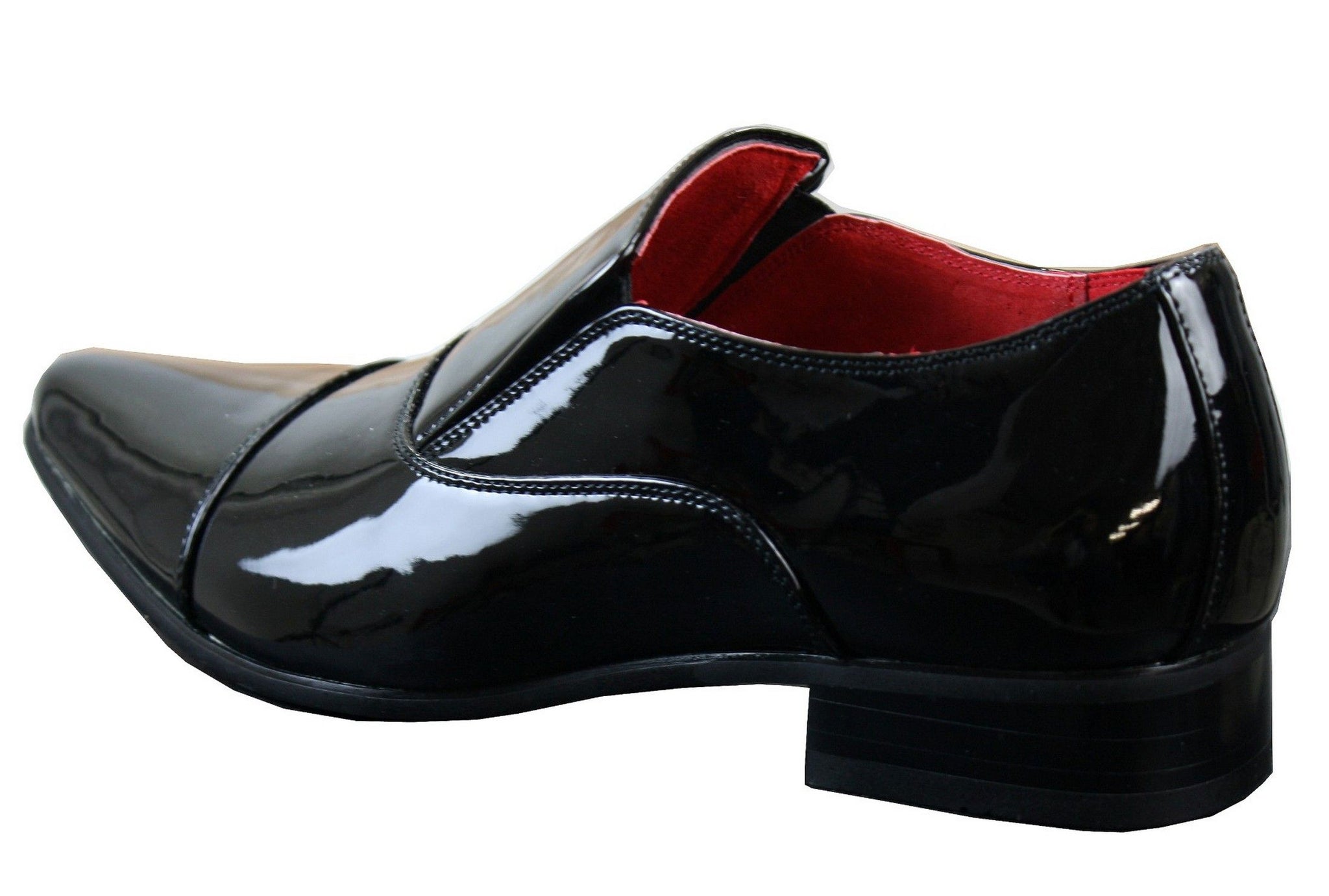 Eleganta formella slip-on-skor i vita lakan, glansiga läderfodrade italienska skor
