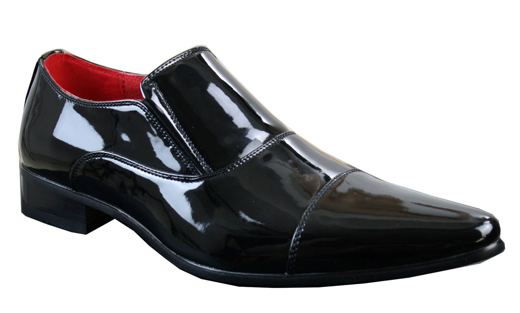 Eleganta formella slip-on-skor i vita lakan, glansiga läderfodrade italienska skor