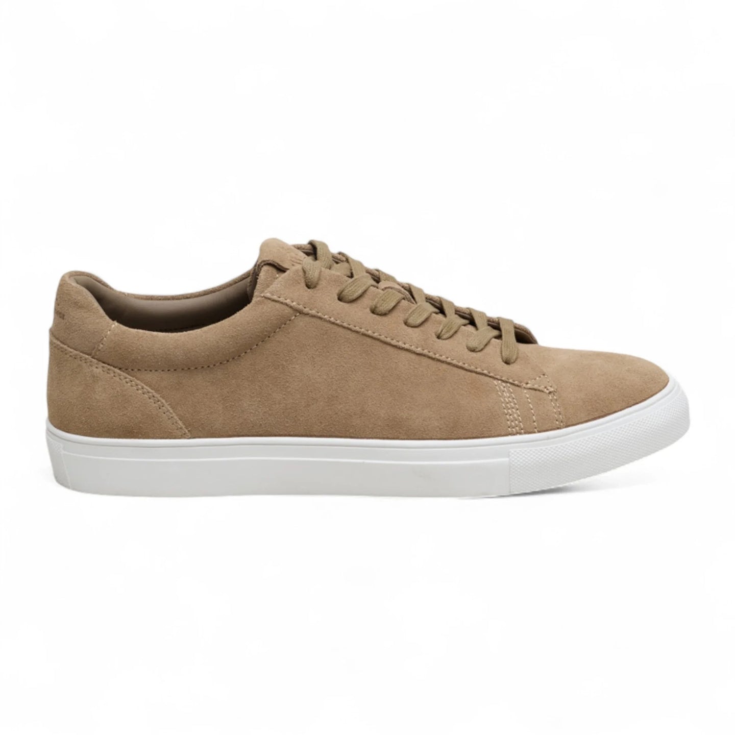 Herrsneakers i stengrå mocka med snörning och casual look