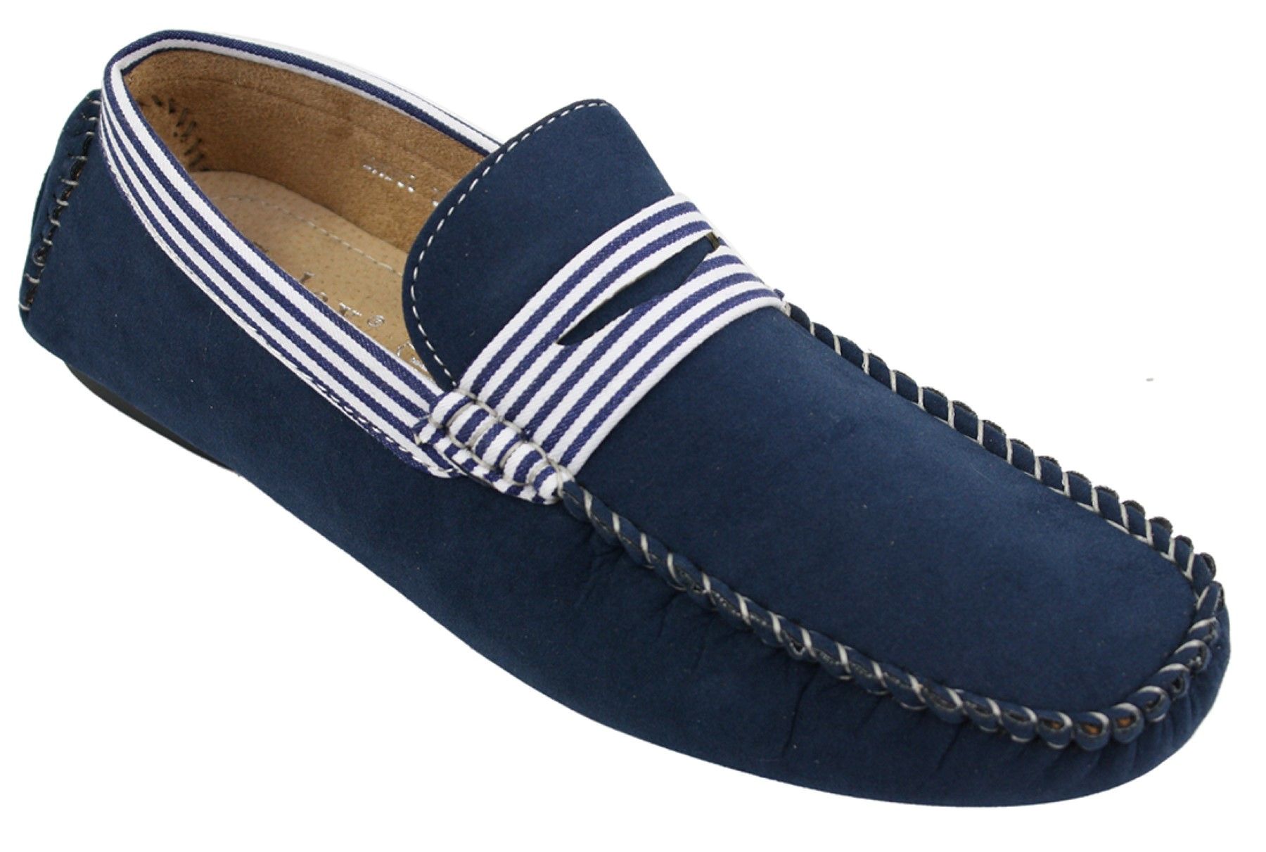 Herr Mocka Däck Båtskor Randiga Slip On Sommar Smart Casual Italienska