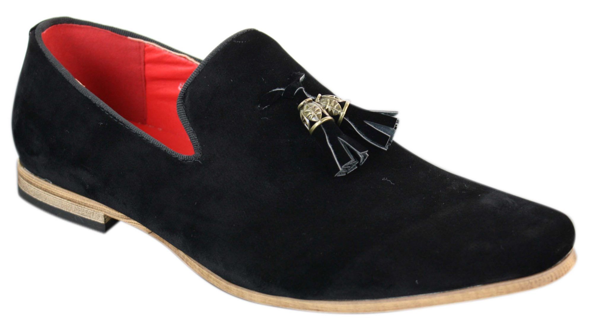 Herr Mocka Läder PU Slip On Bilskor Loafers Tofs Röd Grå Blå Brun Svart