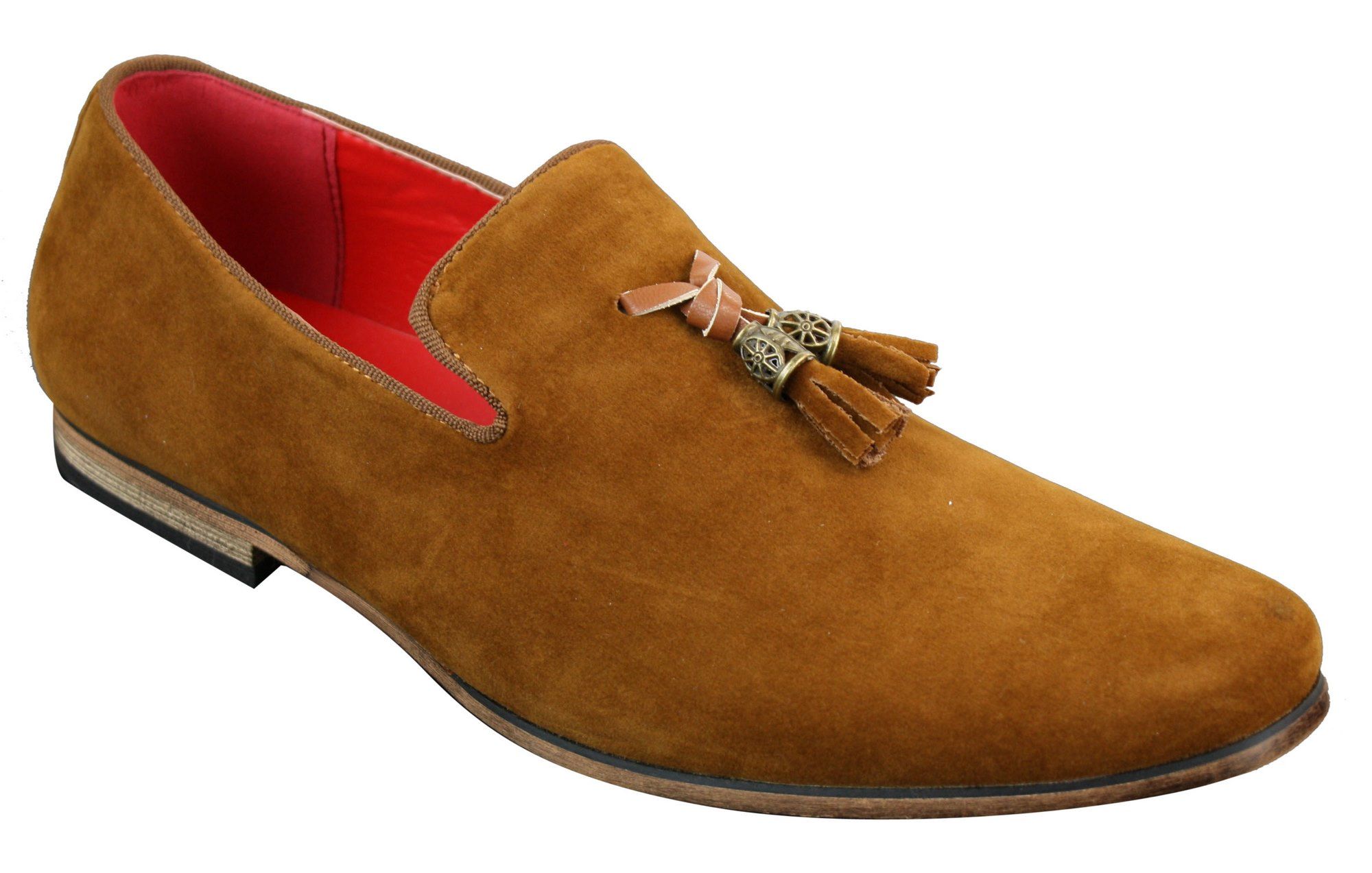 Herr Mocka Läder PU Slip On Bilskor Loafers Tofs Röd Grå Blå Brun Svart