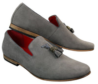 Herr Mocka Läder PU Slip On Bilskor Loafers Tofs Röd Grå Blå Brun Svart