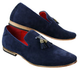 Herr Mocka Läder PU Slip On Bilskor Loafers Tofs Röd Grå Blå Brun Svart