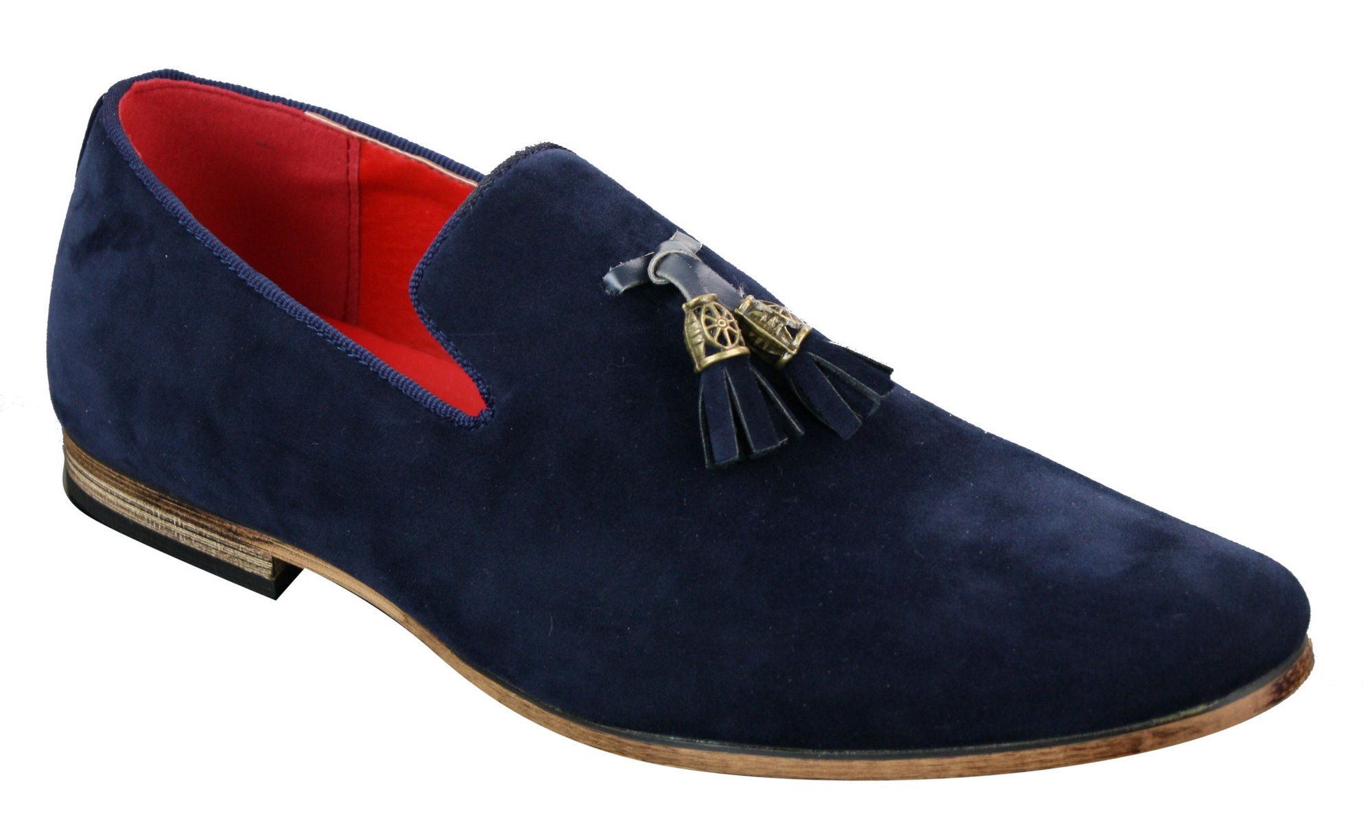 Herr Mocka Läder PU Slip On Bilskor Loafers Tofs Röd Grå Blå Brun Svart