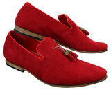 Herr Mocka Läder PU Slip On Bilskor Loafers Tofs Röd Grå Blå Brun Svart