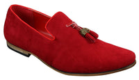 Herr Mocka Läder PU Slip On Bilskor Loafers Tofs Röd Grå Blå Brun Svart