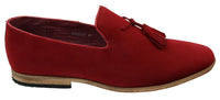 Herrloafers i mocka med tofsdesign, läder, svart komfort