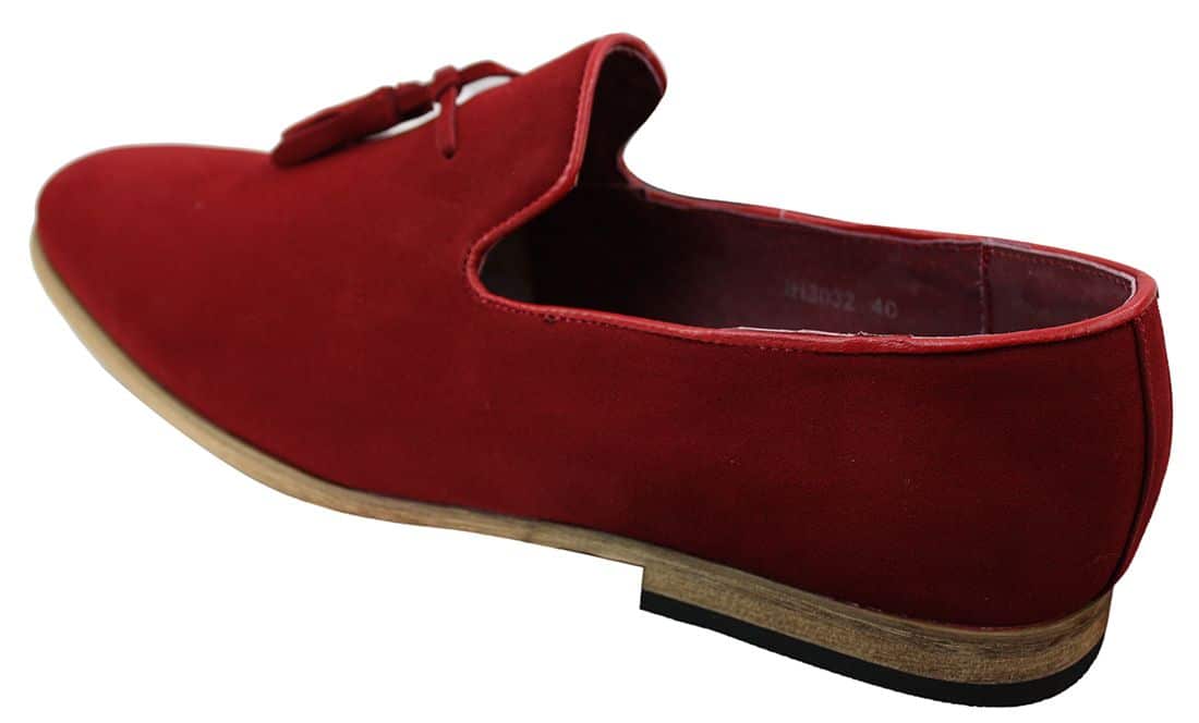 Herrloafers i mocka med tofsdesign, läder, svart komfort