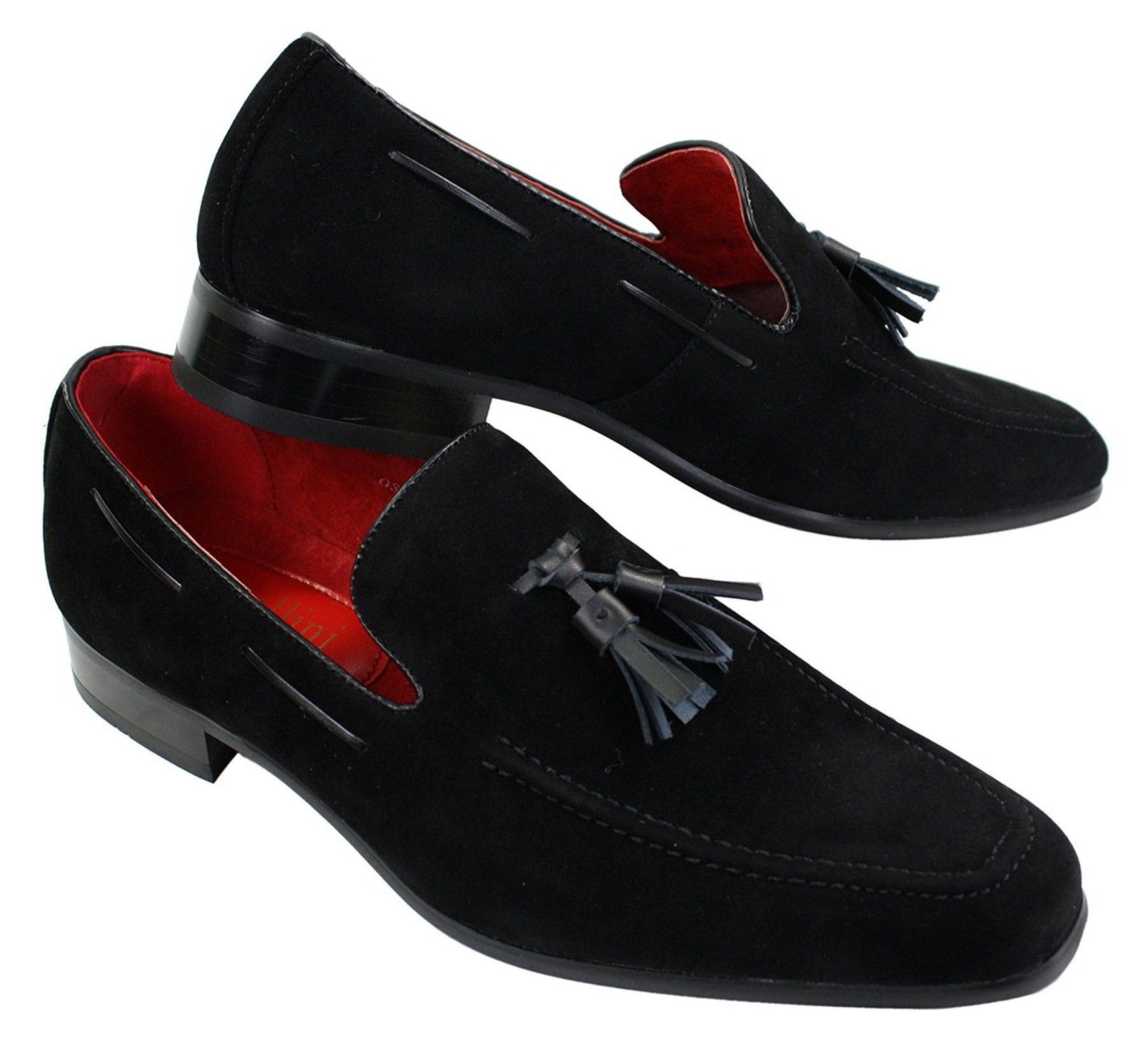 Herrloafers i mocka med tofsdesign i läder, smart casual