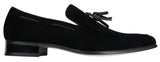 Herrloafers i mocka med tofsdesign i läder, smart casual