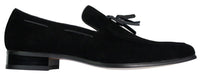 Herrloafers i mocka med tofsdesign i läder, smart casual