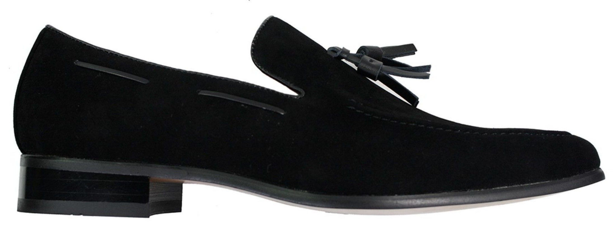 Herrloafers i mocka med tofsdesign i läder, smart casual