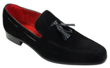 Herrloafers i mocka med tofsdesign i läder, smart casual