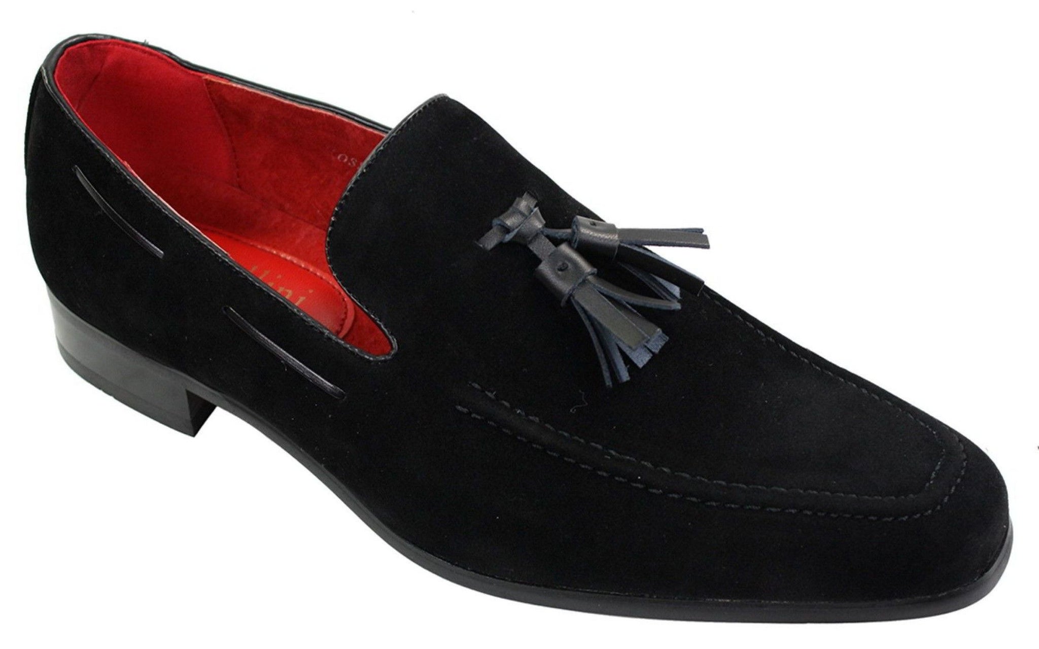 Herrloafers i mocka med tofsdesign i läder, smart casual