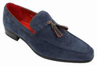Herrloafers i mocka med tofsdesign i läder, smart casual