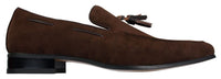Herrloafers i mocka med tofsdesign i läder, smart casual