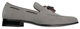 Herrloafers i mocka med tofsdesign i läder, smart casual