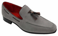 Herrloafers i mocka med tofsdesign i läder, smart casual