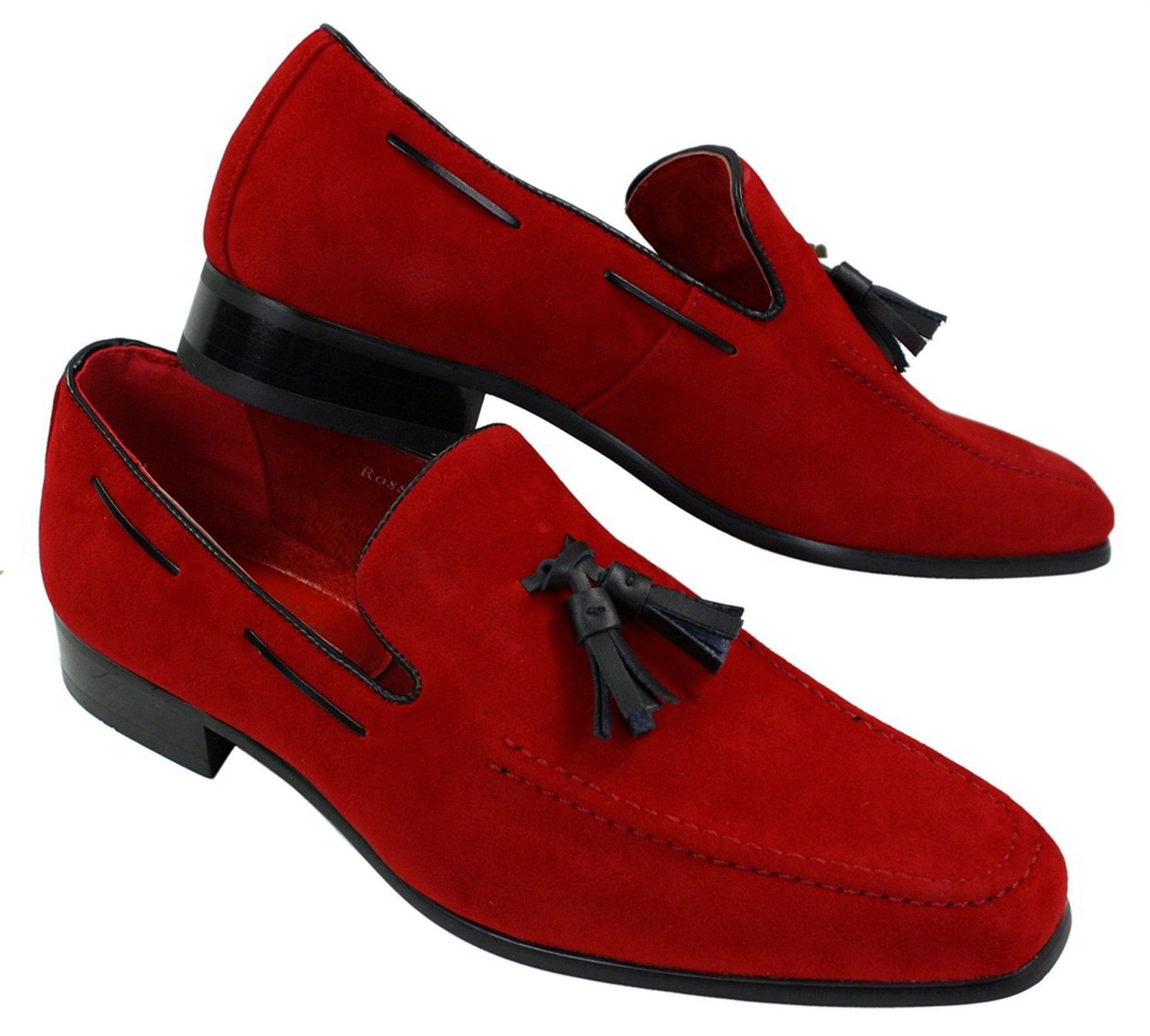 Herrloafers i mocka med tofsdesign i läder, smart casual