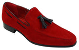 Herrloafers i mocka med tofsdesign i läder, smart casual