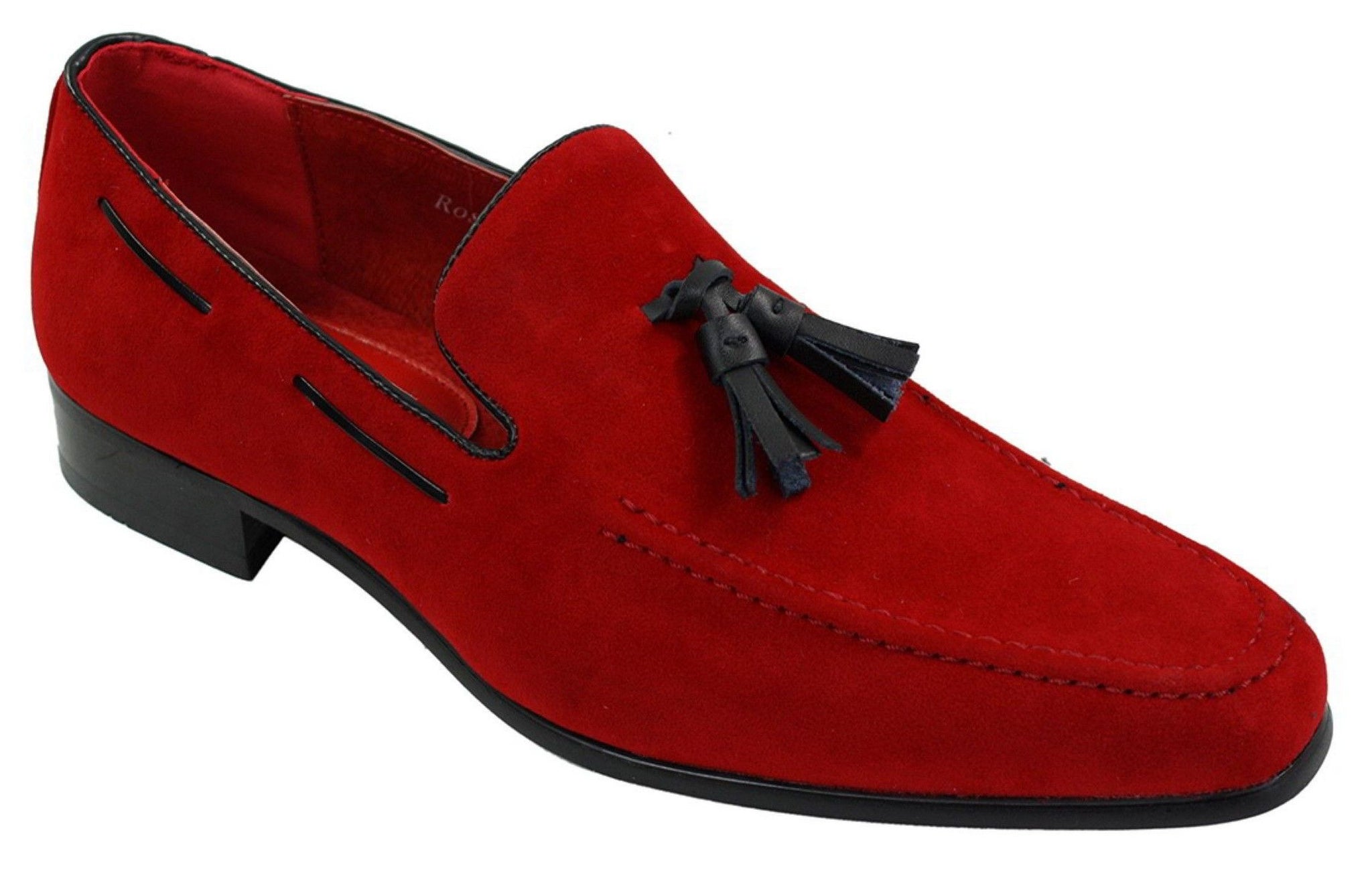 Herrloafers i mocka med tofsdesign i läder, smart casual