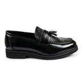 Herrloafers med tofs och struktur, texturerad sula