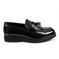 Herrloafers med tofs och struktur, texturerad sula