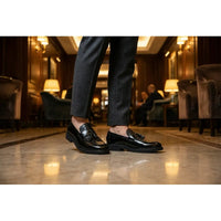 Herrloafers med tofs och struktur, texturerad sula
