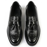 Herrloafers med tofs och struktur, texturerad sula