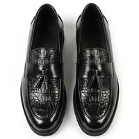 Herrloafers med tofs och struktur, texturerad sula