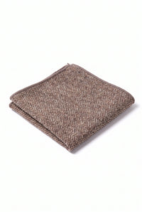 Herrnäsduk i taupe tweed i ullblandning