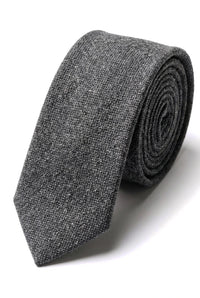Herr slips och näsdukset - grå tweed STZ23, en storlek