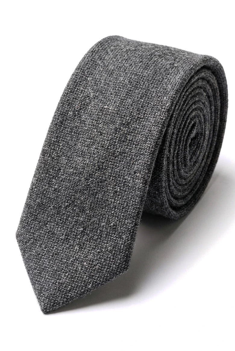 Herr slips och näsdukset - grå tweed STZ23, en storlek