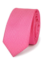 Herrslips med ficka, fyrkantig set, formell enfärgad slips - fuchsia